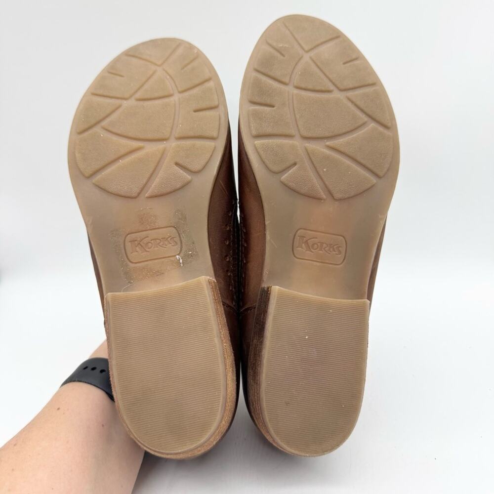 Korks Gertrude Double Gore Slip On Low Stacked Heel Mule‎ Shoes Brown Size 10 - Picture 8 of 10